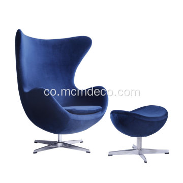 Sedia Classica Confortevole in Vellutu Egg Chair